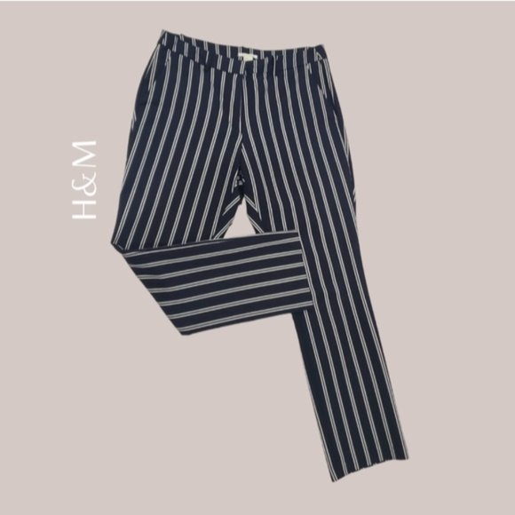 H&M Pants & Jumpsuits Hm Pinstripe Trouserspants Straight Fit Mid